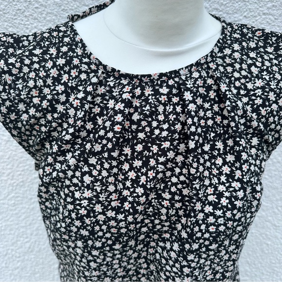 PEACOCKS Black Floral Blouse Size 12 - Picture 6 of 12